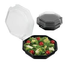 Salatschale Octaview schwarz 19x19x8cmh + Scharnierdeckel - 270 St.